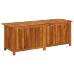 Boîte de rangement de jardin 150x50x58 cm Bois d'acacia solide – Image 5