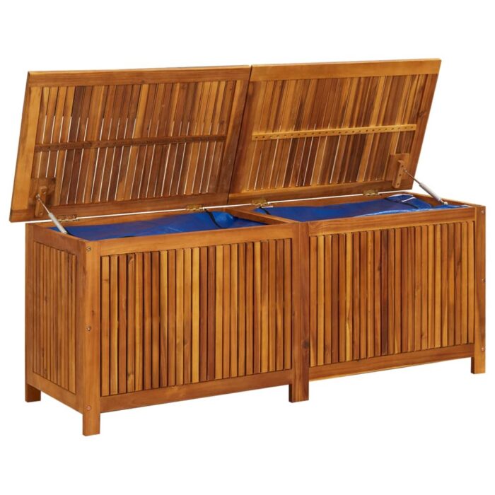 Boîte de rangement de jardin 150x50x58 cm Bois d'acacia solide – Image 6