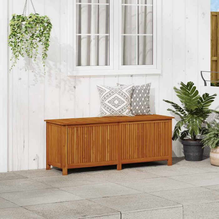 Boîte de rangement de jardin 150x50x58 cm Bois d'acacia solide – Image 1