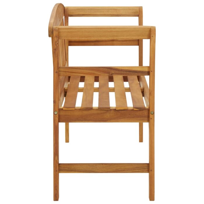 Banc de jardin 114 cm bois d'acacia solide – Image 2