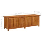 Boîte de rangement de jardin 175x50x58 cm Bois d'acacia solide – Image 8