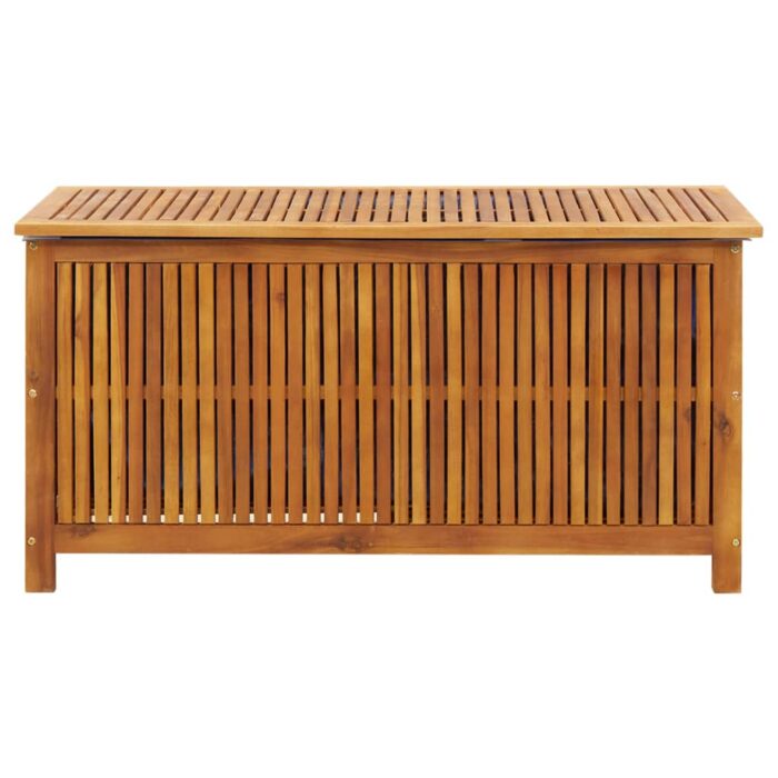 Boîte de rangement de jardin 113x50x58 cm Bois d'acacia solide – Image 2