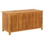 Boîte de rangement de jardin 113x50x58 cm Bois d'acacia solide – Image 4