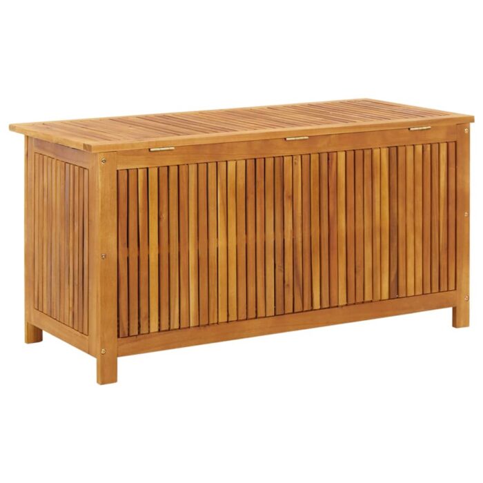 Boîte de rangement de jardin 113x50x58 cm Bois d'acacia solide – Image 4