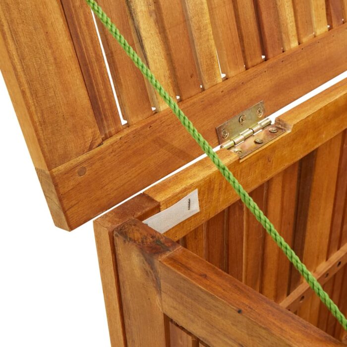 Boîte de rangement de jardin 113x50x58 cm Bois d'acacia solide – Image 5