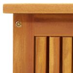Boîte de rangement de jardin 113x50x58 cm Bois d'acacia solide – Image 6