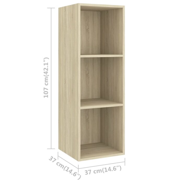 Ensemble de meuble TV 3 pcs Chêne sonoma Bois d'ingénierie – Image 5