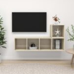 Ensemble de meubles TV 2 pcs Chêne sonoma Bois d'ingénierie