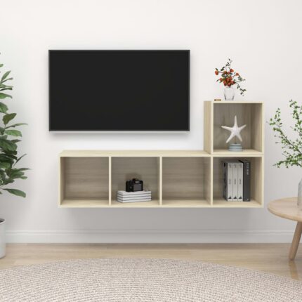 Ensemble de meubles TV 2 pcs Chêne sonoma Bois d'ingénierie