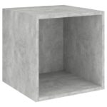 Ensemble de meuble TV 4 pcs Gris béton Bois d'ingénierie – Image 2