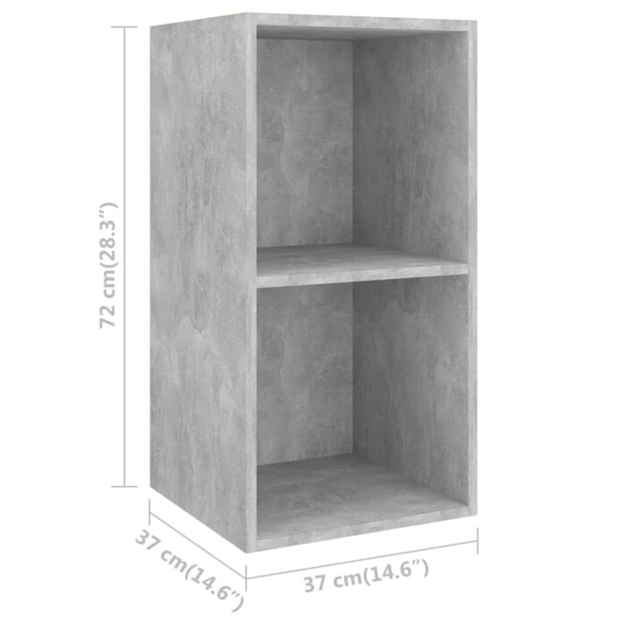 Ensemble de meubles TV 4 pcs Gris béton Bois d'ingénierie – Image 5