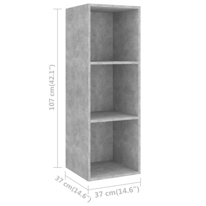Ensemble de meubles TV 4 pcs Gris béton Bois d'ingénierie – Image 6