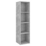 Meubles TV muraux 4 pcs Gris béton Bois d'ingénierie – Image 2