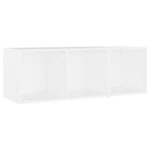 Meubles TV 2 pcs Blanc 107x35x37 cm Bois d'ingénierie – Image 2