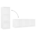 Meubles TV 2 pcs Blanc 107x35x37 cm Bois d'ingénierie – Image 6