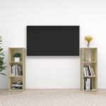 Meubles TV 2 pcs Chêne sonoma 107x35x37 cm Bois d'ingénierie