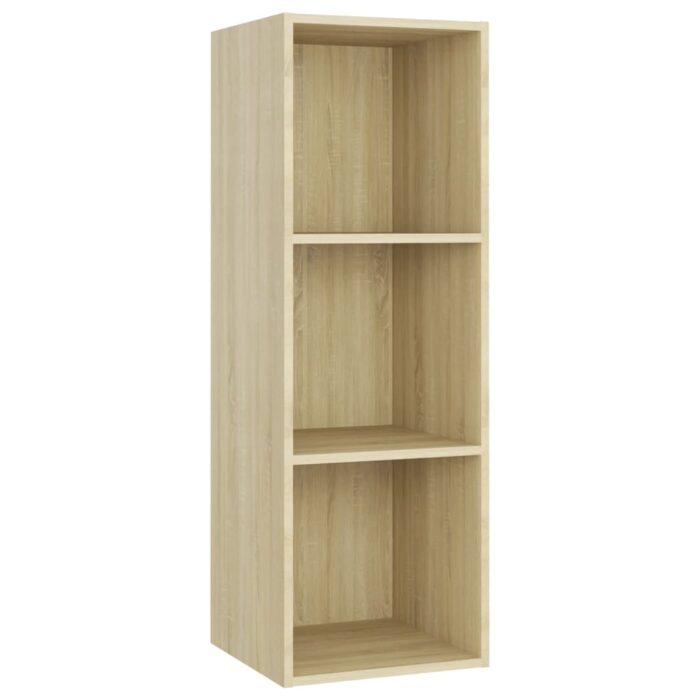 Meubles TV 3 pcs Chêne sonoma 107x35x37 cm Bois d'ingénierie – Image 4