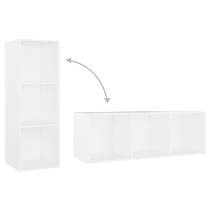 Meubles TV 4 pcs Blanc 107x35x37 cm Bois d'ingénierie – Image 5
