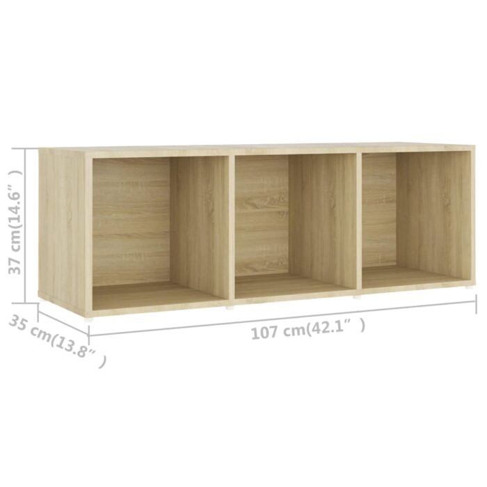 Meubles TV 4 pcs Chêne sonoma 107x35x37 cm Bois d'ingénierie – Image 6