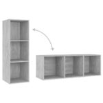Meubles TV 4 pcs Gris béton 107x35x37 cm Bois d'ingénierie – Image 5
