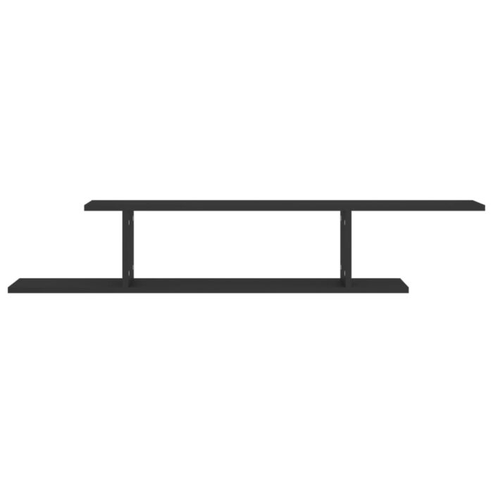 Étagère TV murale Noir 125x18x23 cm Bois d’ingénierie – Image 3