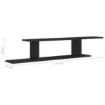 Étagère TV murale Noir 125x18x23 cm Bois d’ingénierie – Image 5