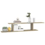 Étagère TV murale Chêne Sonoma 125x18x23 cm Bois d’ingénierie – Image 2