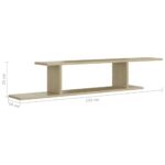 Étagère TV murale Chêne Sonoma 125x18x23 cm Bois d’ingénierie – Image 5