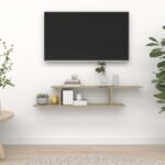 Étagère TV murale Chêne Sonoma 125x18x23 cm Bois d’ingénierie