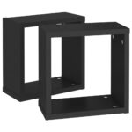 Étagères cube murales 2 pcs noir 30x15x30 cm – Image 4