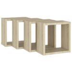 Étagères cube murales 4 pcs Chêne sonoma 30x15x30 cm – Image 3