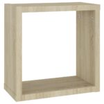 Étagères cube murales 4 pcs Chêne sonoma 30x15x30 cm – Image 5