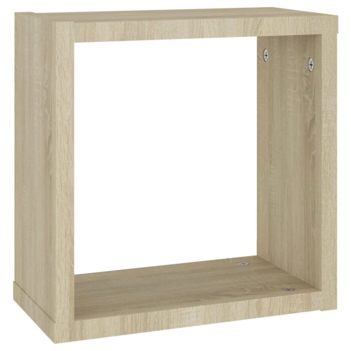 Étagères cube murales 4 pcs Chêne sonoma 30x15x30 cm – Image 5
