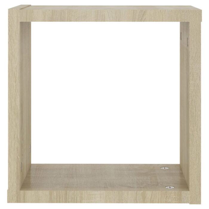 Étagères cube murales 4 pcs Chêne sonoma 30x15x30 cm – Image 6