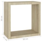 Étagères cube murales 4 pcs Chêne sonoma 30x15x30 cm – Image 9