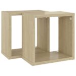 Étagères cube murales 2 pcs Chêne sonoma 26x15x26 cm – Image 3