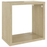 Étagères cube murales 2 pcs Chêne sonoma 26x15x26 cm – Image 5