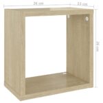 Étagères cube murales 2 pcs Chêne sonoma 26x15x26 cm – Image 9