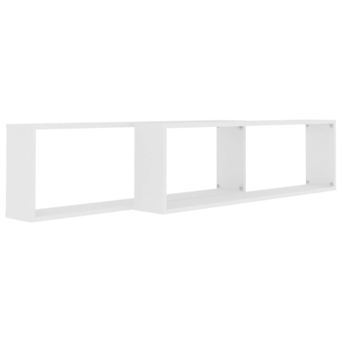 Étagères cube murales 2 pcs blanc 100x15x30cm bois d'ingénierie – Image 2