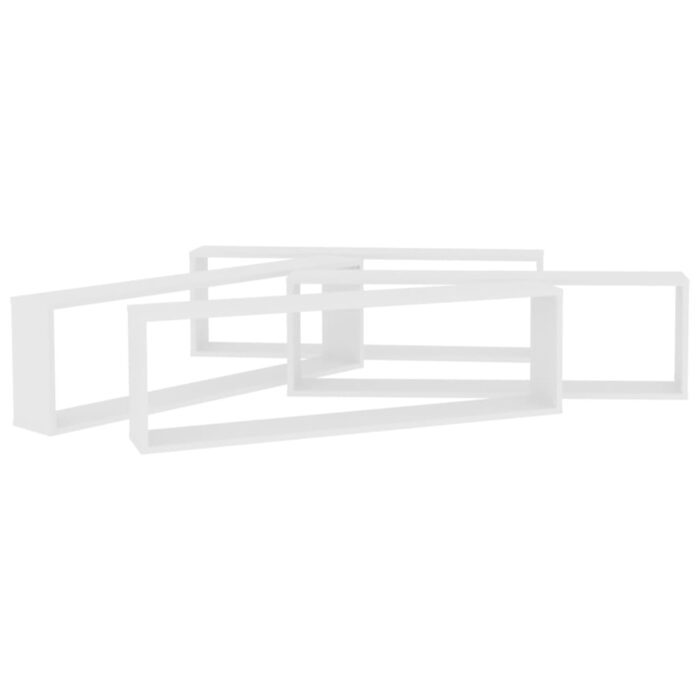Étagères cube murales 4 pcs Blanc 100x15x30cm bois d'ingénierie – Image 3