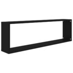 Étagères cube murales 4 pcs noir 100x15x30 cm bois d'ingénierie – Image 4