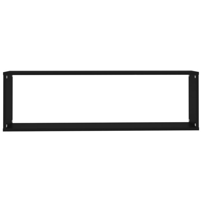 Étagères cube murales 4 pcs noir 100x15x30 cm bois d'ingénierie – Image 5