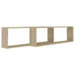 Étagères cube murales 2 pcs chêne sonoma bois d'ingénierie – Image 2