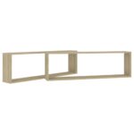 Étagères cube murales 2 pcs chêne sonoma bois d'ingénierie – Image 3
