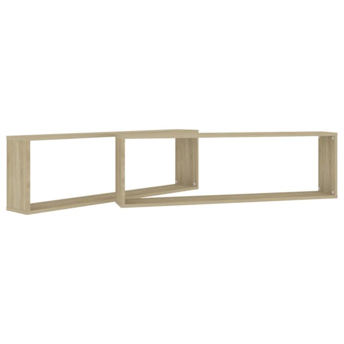 Étagères cube murales 2 pcs chêne sonoma bois d'ingénierie – Image 3
