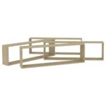 Étagères cube murales 4 pcs chêne sonoma bois d'ingénierie – Image 3