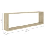 Étagères cube murales 4 pcs chêne sonoma bois d'ingénierie – Image 7