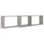 Étagères cube murales 2 pcs gris béton bois d'ingénierie – Image 2