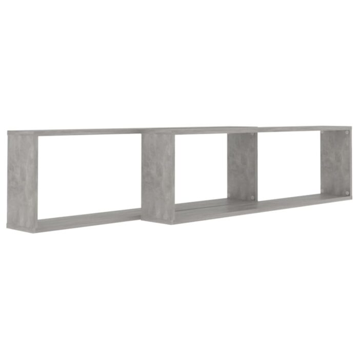 Étagères cube murales 2 pcs gris béton bois d'ingénierie – Image 2