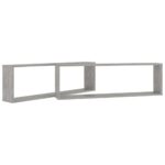 Étagères cube murales 2 pcs gris béton bois d'ingénierie – Image 3